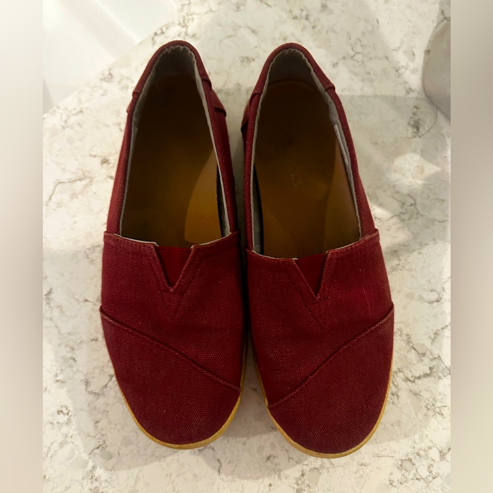 TOMS Alpargata cupsole slip-ons canvas burgundy size 8